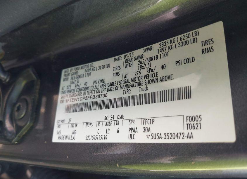 Photo 9 of 2015 Ford F-150 XLT (VIN 1FTEW1CP5FFB38738)