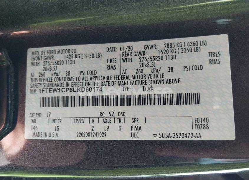 Photo 9 of 2020 Ford F-150 XL (VIN 1FTEW1CP6LKD60174)