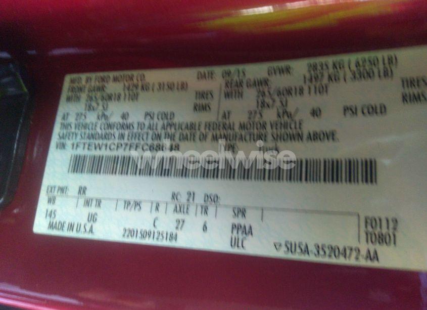 Photo 9 of 2015 Ford F-150 XLT (VIN 1FTEW1CP7FFC68648)