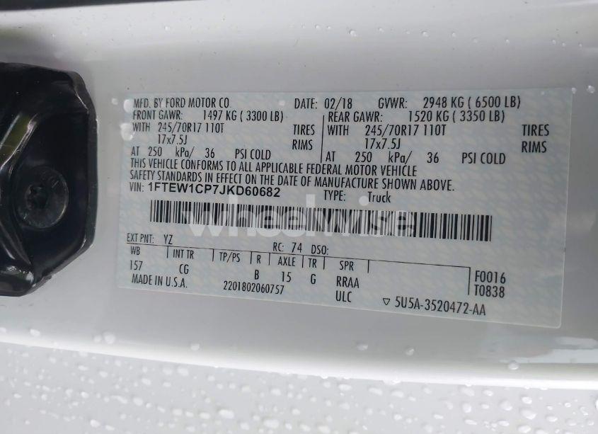 Photo 9 of 2018 Ford F-150 XL (VIN 1FTEW1CP7JKD60682)