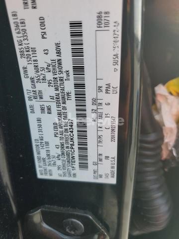 Photo 11 of 2018 FORD F150 SUPERCREW (VIN 1FTEW1CP8JKC43497)