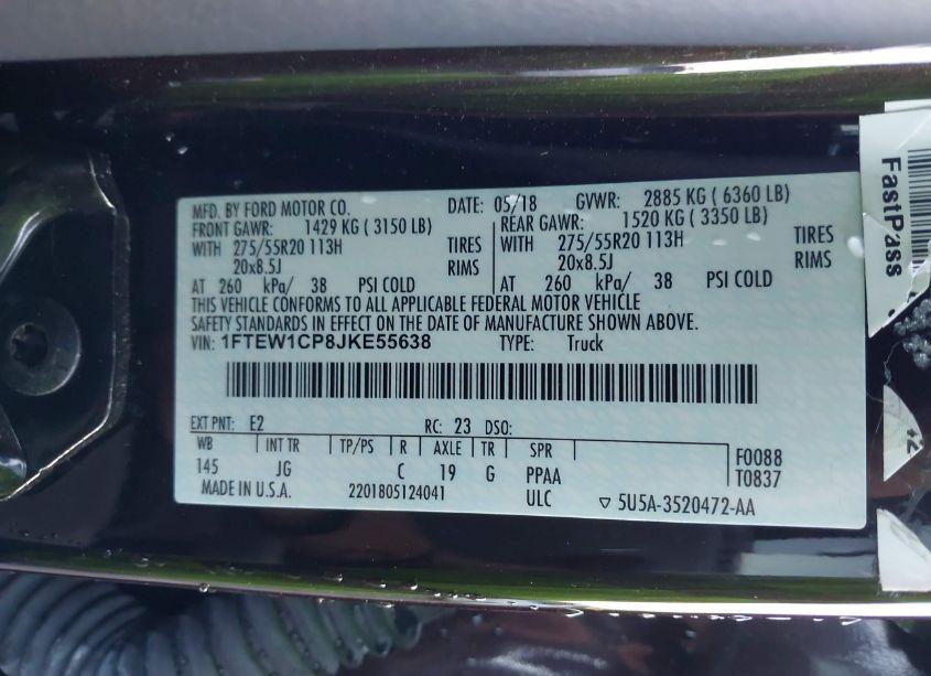 Photo 9 of 2018 Ford F-150 XL (VIN 1FTEW1CP8JKE55638)