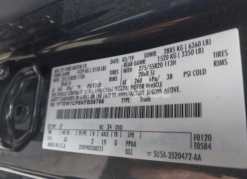 Photo 9 of 2019 Ford F-150 XL (VIN 1FTEW1CP8KFB58766)