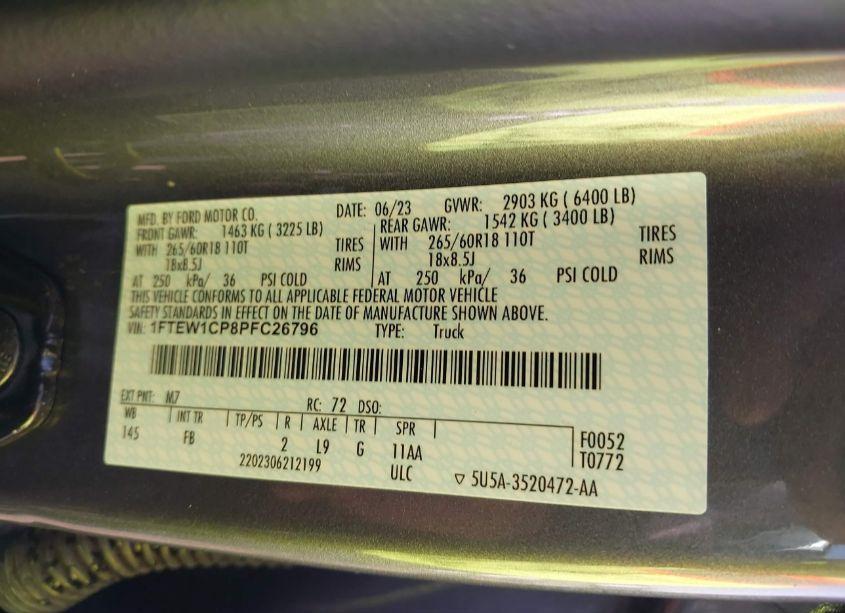 Photo 9 of 2023 Ford F-150 XLT (VIN 1FTEW1CP8PFC26796)