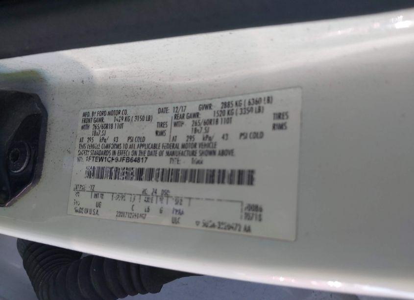 Photo 9 of 2018 Ford F-150 XLT (VIN 1FTEW1CP9JFB64817)