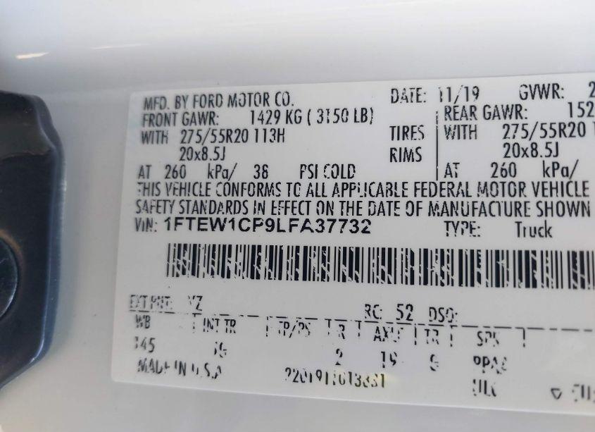 Photo 9 of 2020 Ford F-150 XL (VIN 1FTEW1CP9LFA37732)