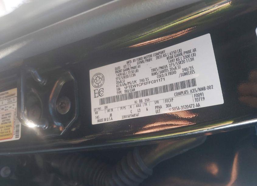 Photo 9 of 2015 Ford F-150 XLT (VIN 1FTEW1CPXFFC01171)