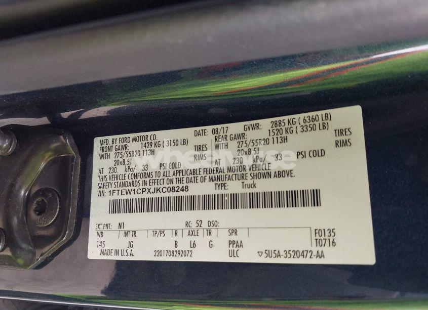 Photo 9 of 2018 Ford F-150 XL (VIN 1FTEW1CPXJKC08248)