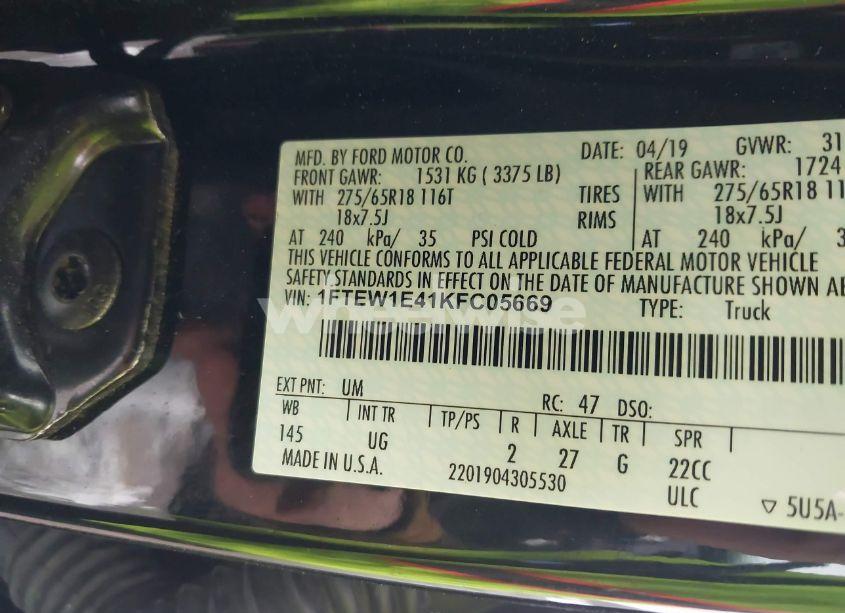 Photo 9 of 2019 Ford F-150 XLT (VIN 1FTEW1E41KFC05669)