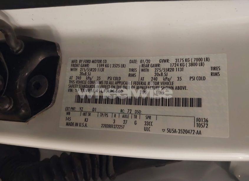 Photo 9 of 2020 Ford F-150 KING RANCH (VIN 1FTEW1E41LFA96440)