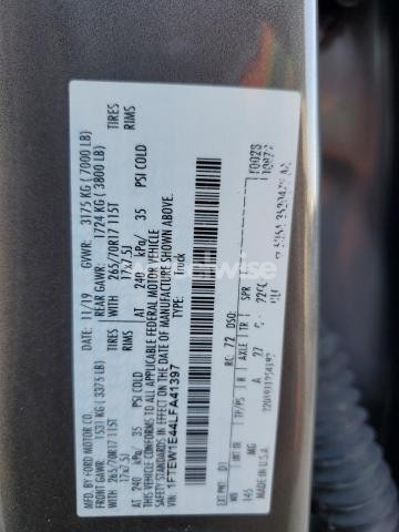 Photo 11 of 2020 FORD F150 SUPERCREW (VIN 1FTEW1E44LFA41397)