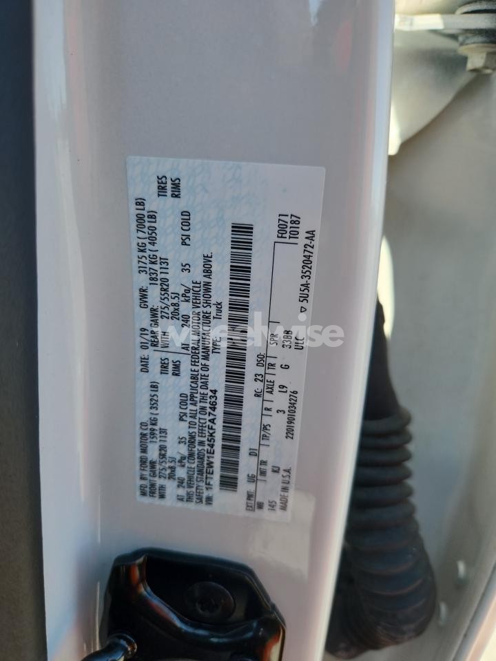 Photo 12 of 2019 FORD F150 SUPERCREW (VIN 1FTEW1E45KFA74634)