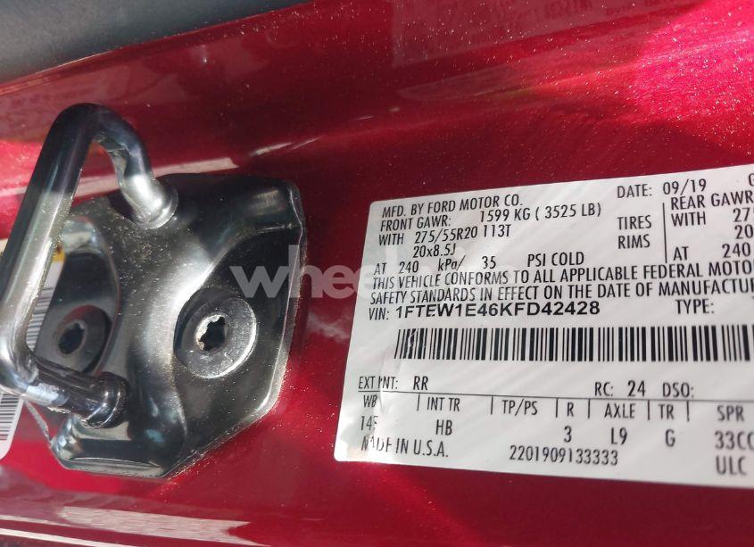 Photo 9 of 2019 Ford F-150 LARIAT (VIN 1FTEW1E46KFD42428)