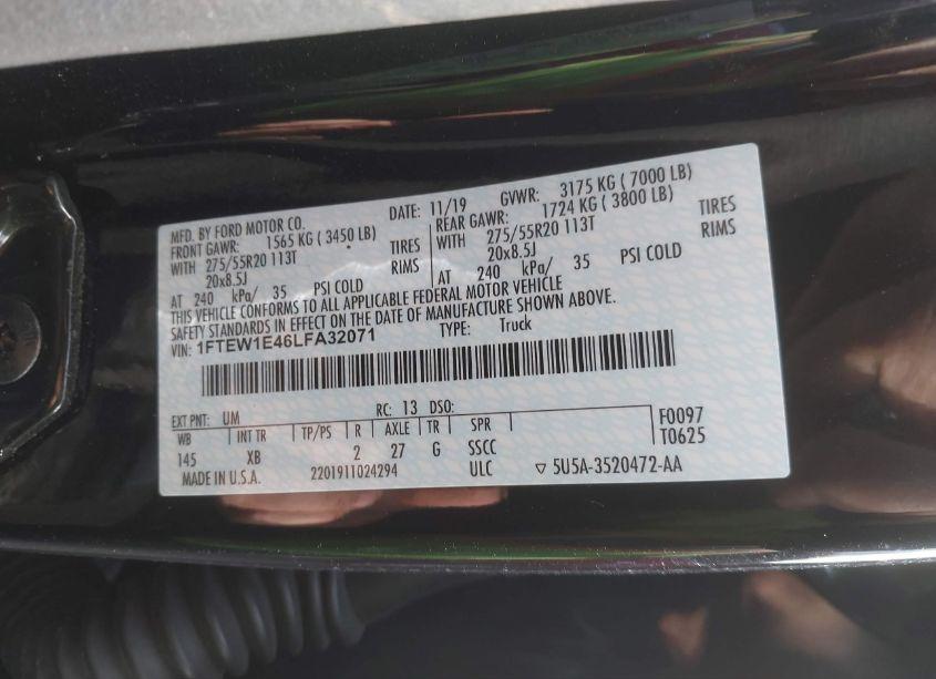 Photo 9 of 2020 Ford F-150 XLT (VIN 1FTEW1E46LFA32071)