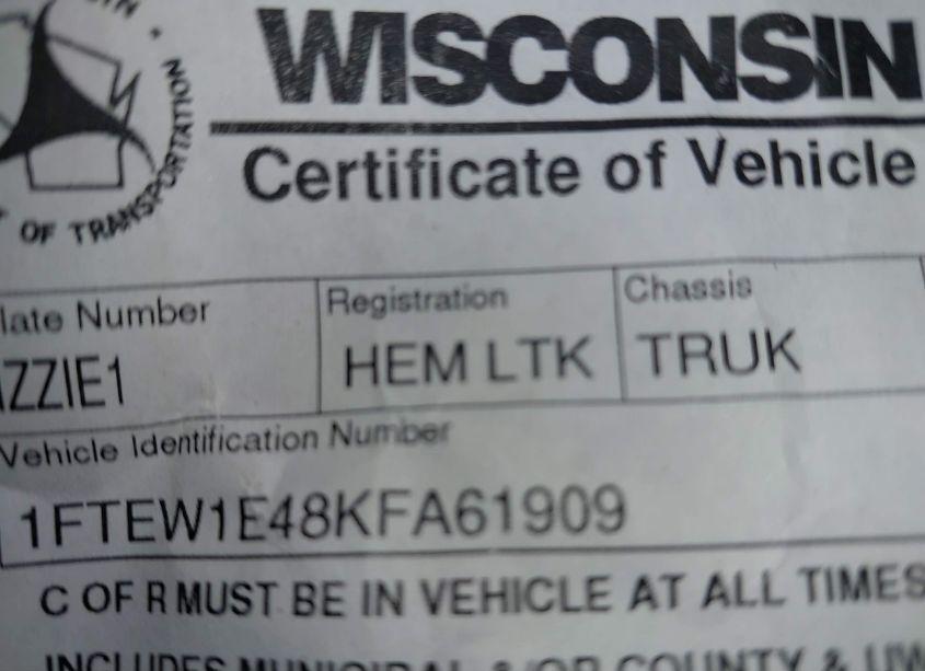 Photo 9 of 2019 Ford F-150 XLT (VIN 1FTEW1E48KFA61909)