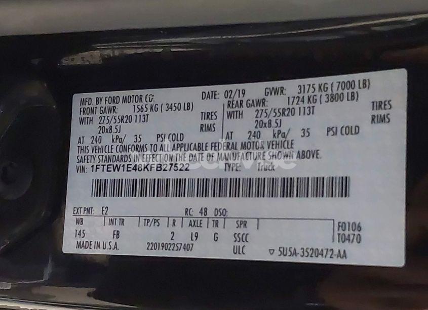 Photo 9 of 2019 Ford F-150 XLT (VIN 1FTEW1E48KFB27522)