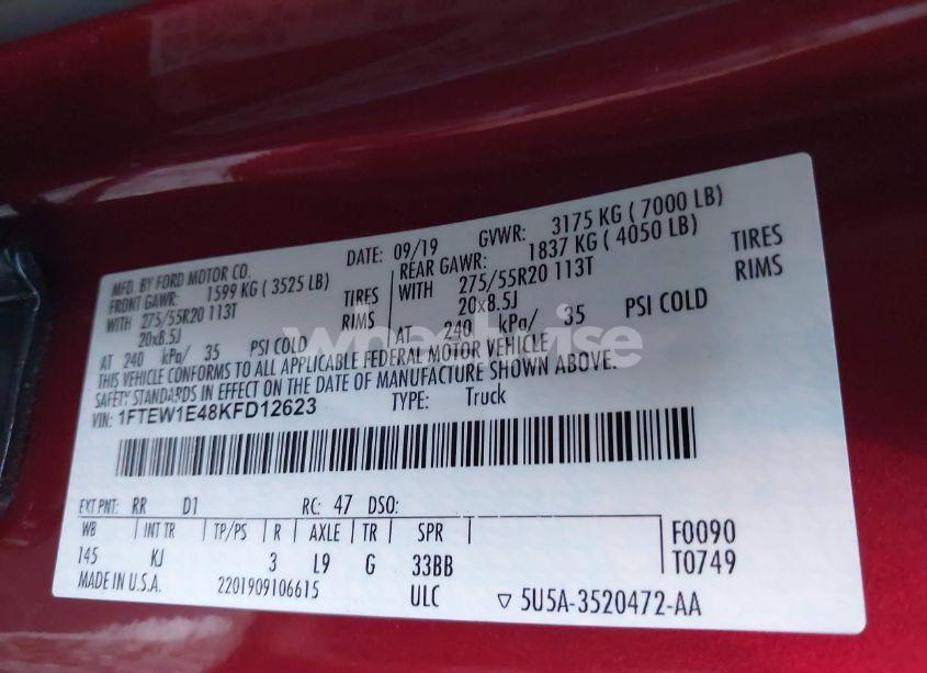 Photo 9 of 2019 Ford F-150 KING RANCH (VIN 1FTEW1E48KFD12623)