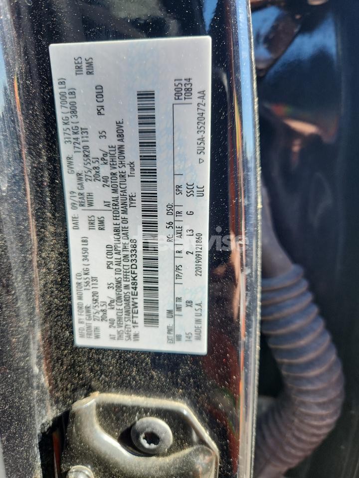 Photo 12 of 2019 FORD F150 SUPERCREW (VIN 1FTEW1E48KFD33388)