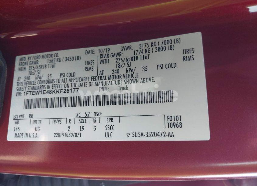 Photo 9 of 2019 Ford F-150 XLT (VIN 1FTEW1E48KKF26177)