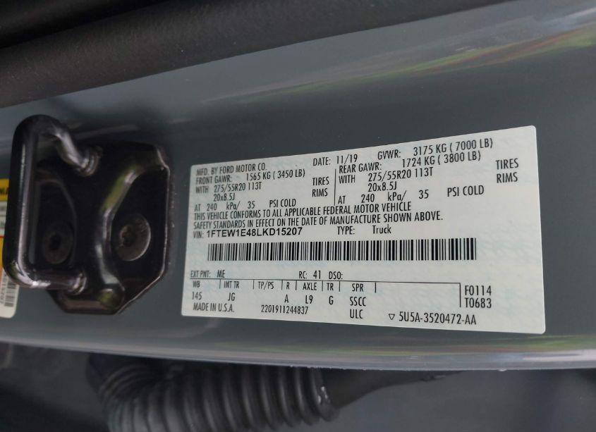 Photo 9 of 2020 Ford F-150 XL (VIN 1FTEW1E48LKD15207)