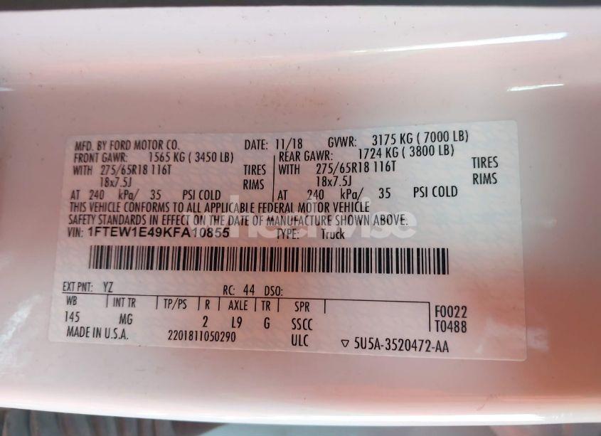 Photo 9 of 2019 Ford F-150 XLT (VIN 1FTEW1E49KFA10855)