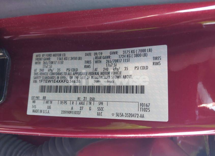 Photo 9 of 2019 Ford F-150 XLT (VIN 1FTEW1E4XKFD34638)