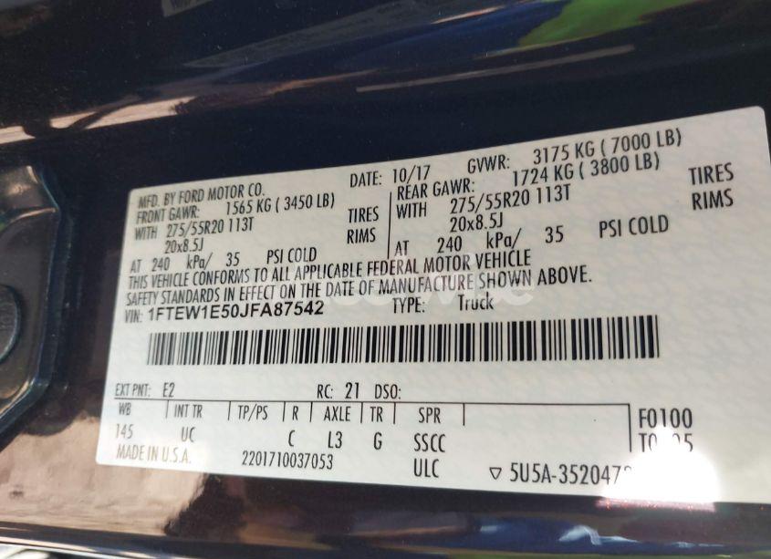 Photo 9 of 2018 Ford F-150 XLT (VIN 1FTEW1E50JFA87542)