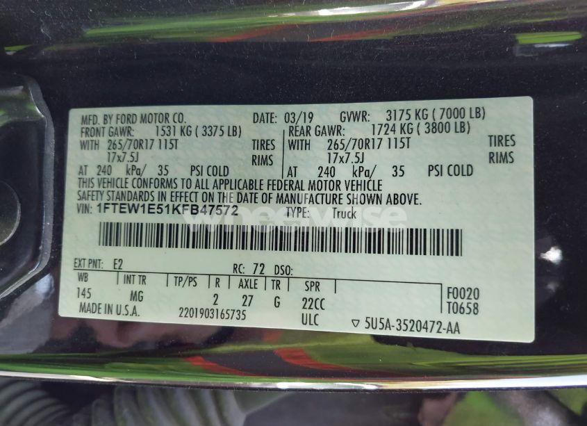 Photo 9 of 2019 Ford F-150 XLT (VIN 1FTEW1E51KFB47572)