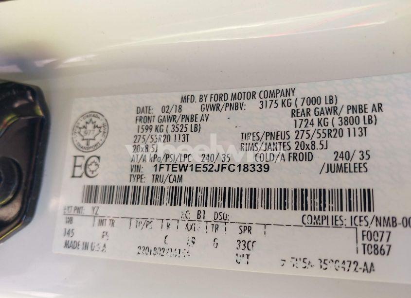 Photo 9 of 2018 Ford F-150 XLT (VIN 1FTEW1E52JFC18339)