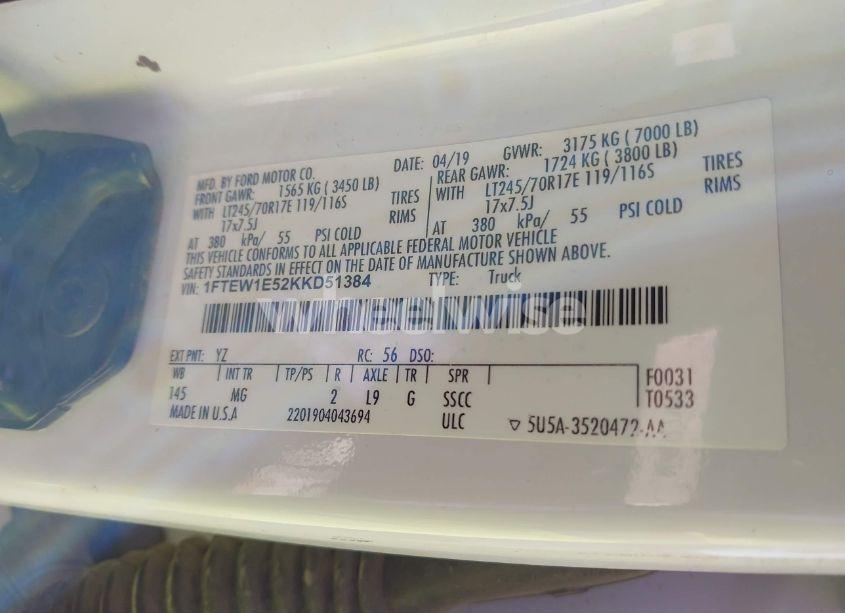 Photo 9 of 2019 Ford F-150 XLT (VIN 1FTEW1E52KKD51384)