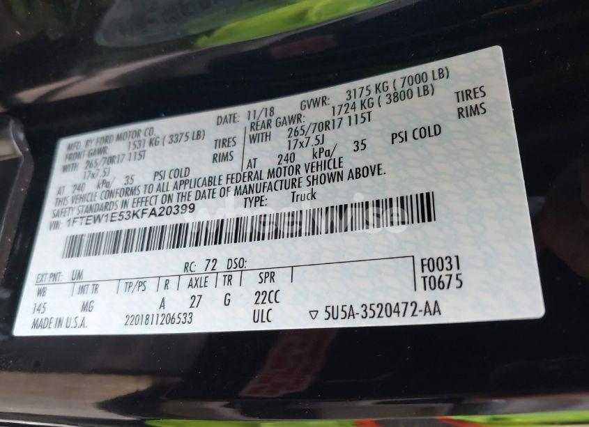 Photo 9 of 2019 Ford F-150 XLT (VIN 1FTEW1E53KFA20399)