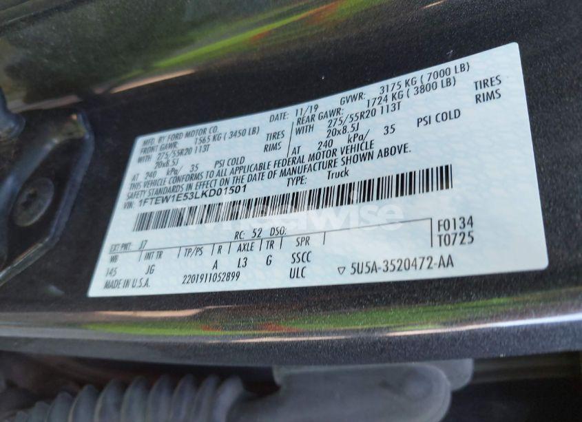 Photo 9 of 2020 Ford F-150 XL (VIN 1FTEW1E53LKD01501)