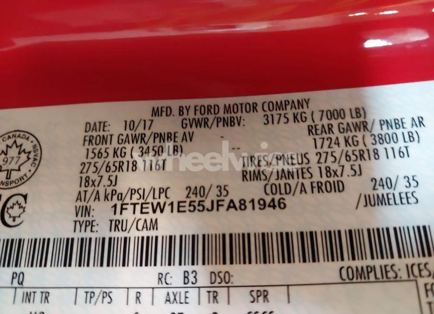 Photo 9 of 2018 Ford F-150 XLT (VIN 1FTEW1E55JFA81946)