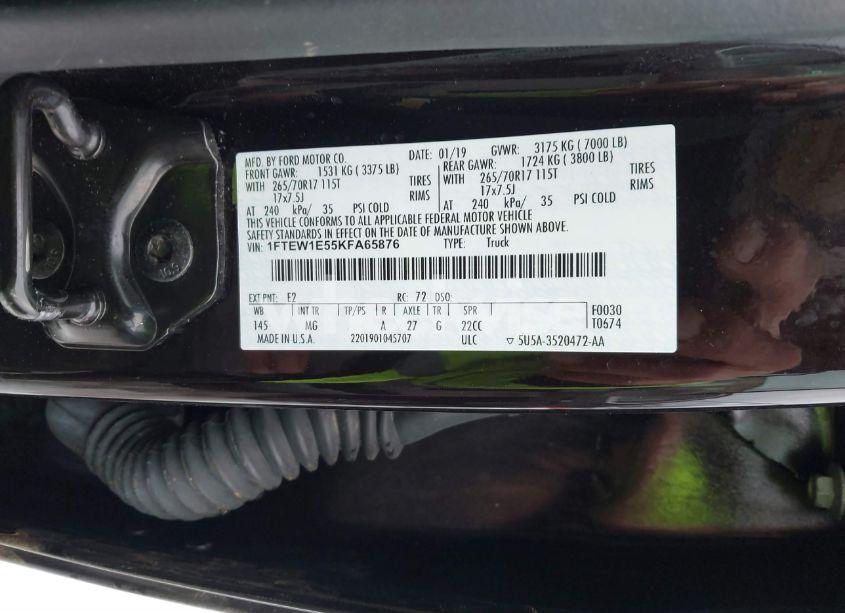 Photo 9 of 2019 Ford F-150 XLT (VIN 1FTEW1E55KFA65876)