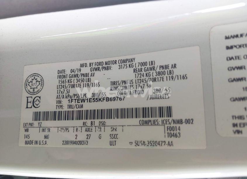 Photo 9 of 2019 Ford F-150 XLT (VIN 1FTEW1E55KFB69767)