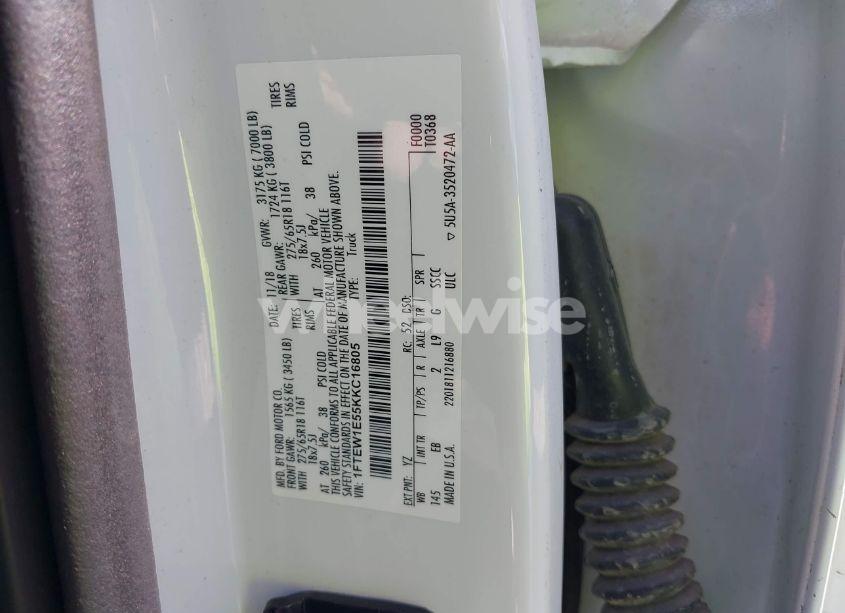 Photo 9 of 2019 Ford F-150 LARIAT (VIN 1FTEW1E55KKC16805)