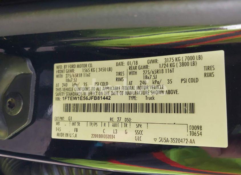 Photo 9 of 2018 Ford F-150 XLT (VIN 1FTEW1E56JFB81442)