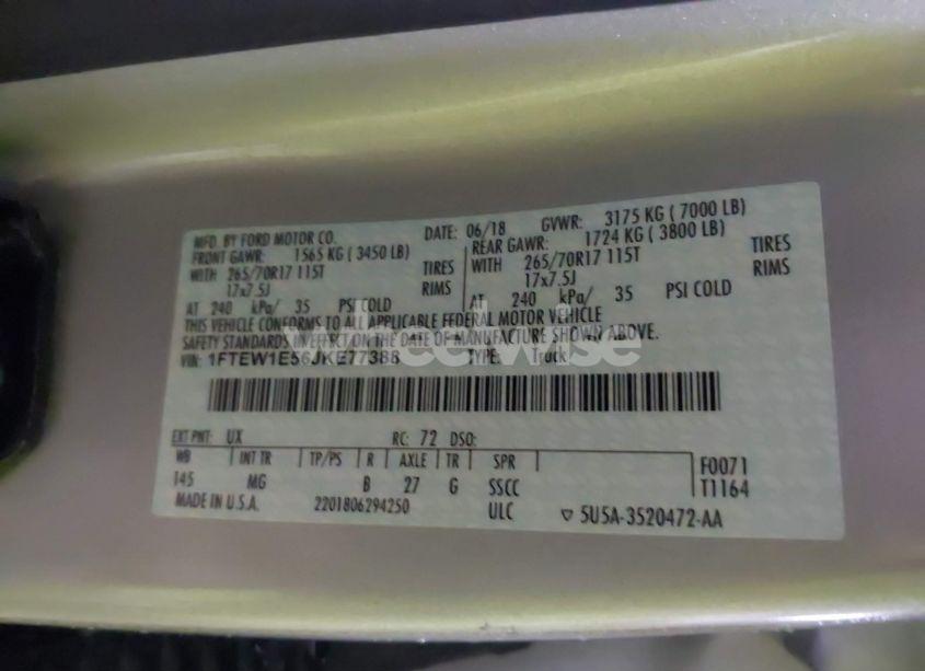 Photo 9 of 2018 Ford F-150 XLT (VIN 1FTEW1E56JKE77388)