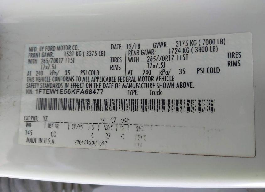 Photo 9 of 2019 Ford F-150 XL (VIN 1FTEW1E56KFA68477)