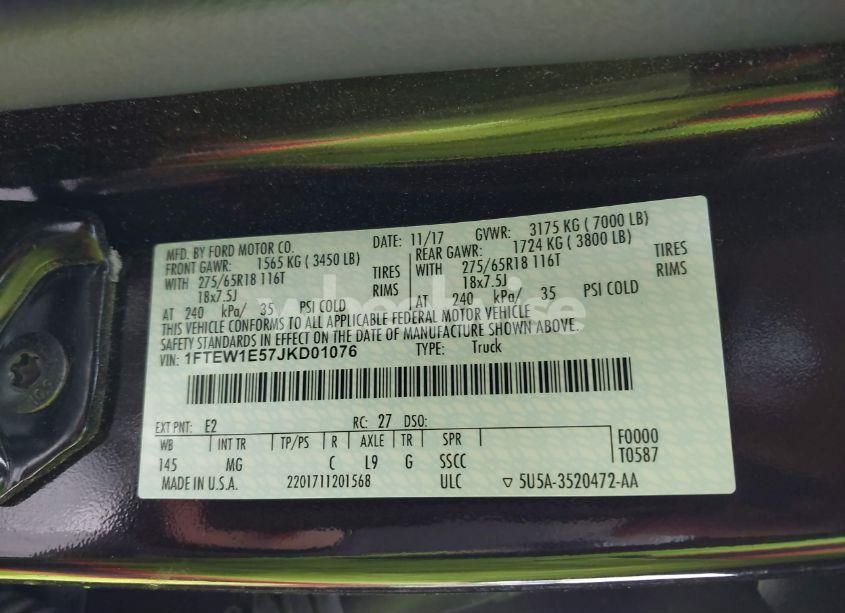 Photo 9 of 2018 Ford F-150 XLT (VIN 1FTEW1E57JKD01076)