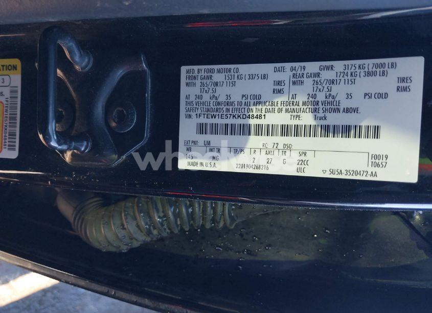 Photo 9 of 2019 Ford F-150 XLT (VIN 1FTEW1E57KKD48481)