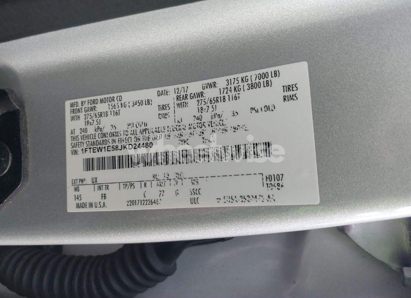 Photo 9 of 2018 Ford F-150 XLT (VIN 1FTEW1E58JKD24480)