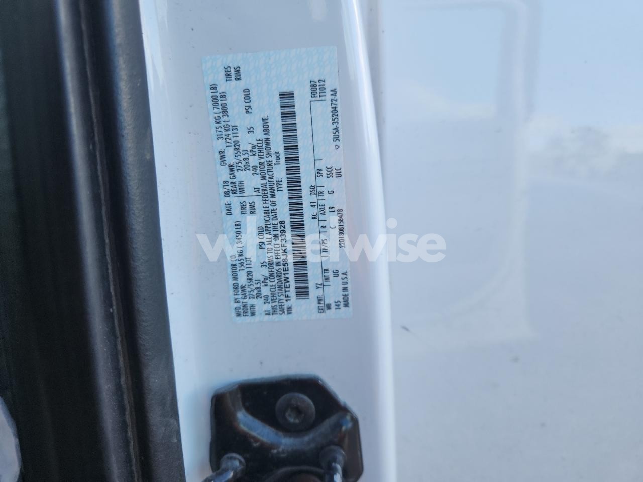 Photo 12 of 2018 FORD F150 SUPERCREW (VIN 1FTEW1E58JKF33928)