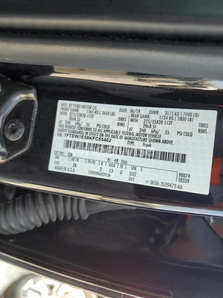 Photo 12 of 2019 FORD F150 SUPERCREW (VIN 1FTEW1E58KFC55462)