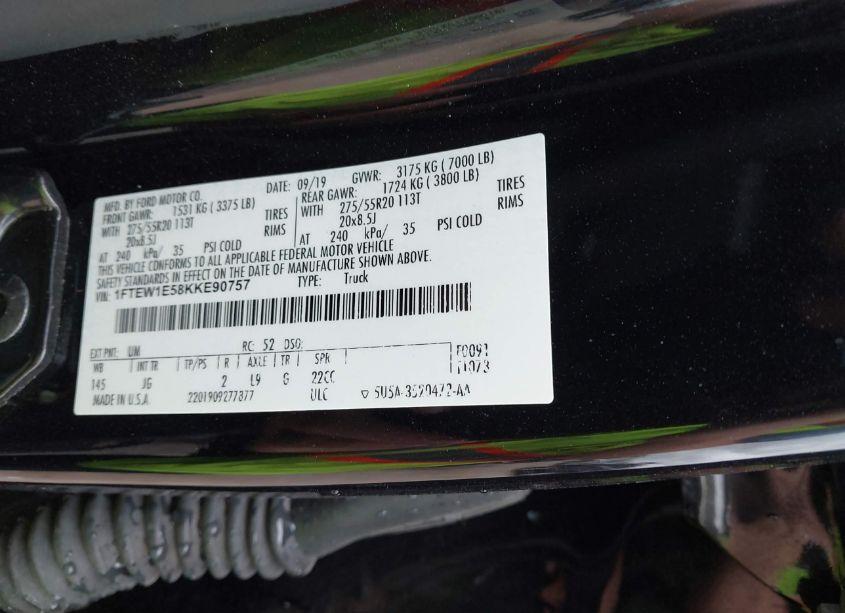 Photo 9 of 2019 Ford F-150 XL (VIN 1FTEW1E58KKE90757)