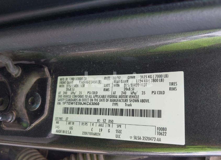 Photo 9 of 2018 Ford F-150 XLT (VIN 1FTEW1E59JKC63060)