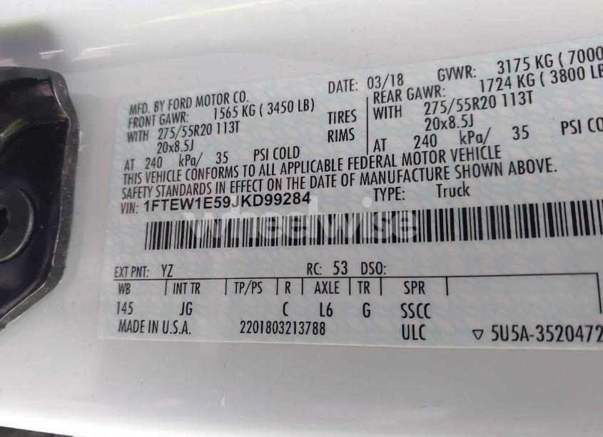 Photo 9 of 2018 Ford F-150 XL (VIN 1FTEW1E59JKD99284)