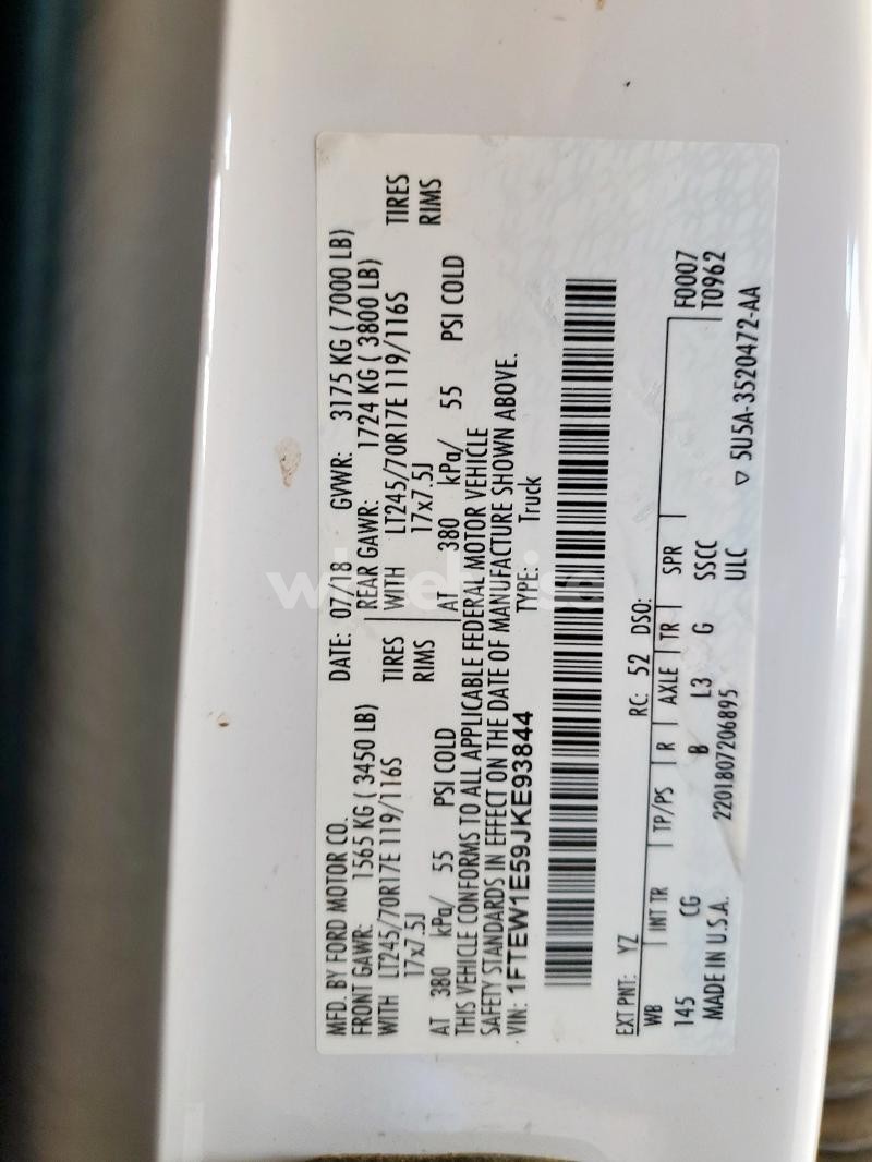 Photo 5 of 2018 FORD F150 SUPERCREW (VIN 1FTEW1E59JKE93844)