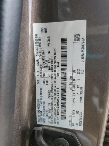 Photo 6 of 2019 FORD F150 SUPERCREW (VIN 1FTEW1E59KKC13115)