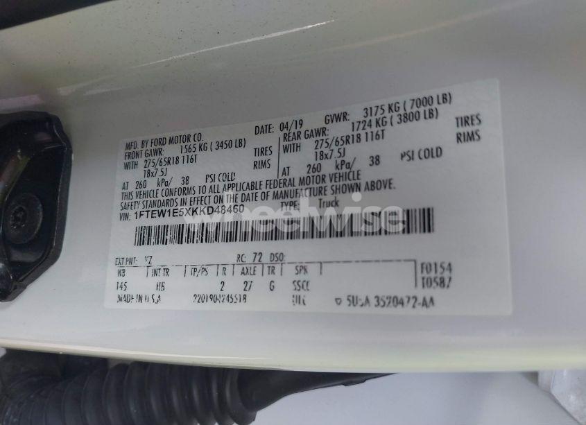 Photo 9 of 2019 Ford F-150 LARIAT (VIN 1FTEW1E5XKKD48460)